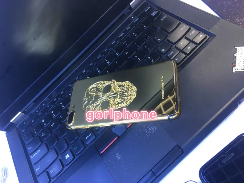 1 шт. хорошее качество Замена роскошного шасси задняя чехол для iPhone 7G 7P корпус 24k зеркало золото задняя дверь с логотипом и кнопкой