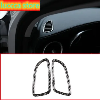 

2 PCs Real carbon fiber dashboard car vent and air conditioning sticker for Mercedes Benz GLC X253 C class w205 2015-2019