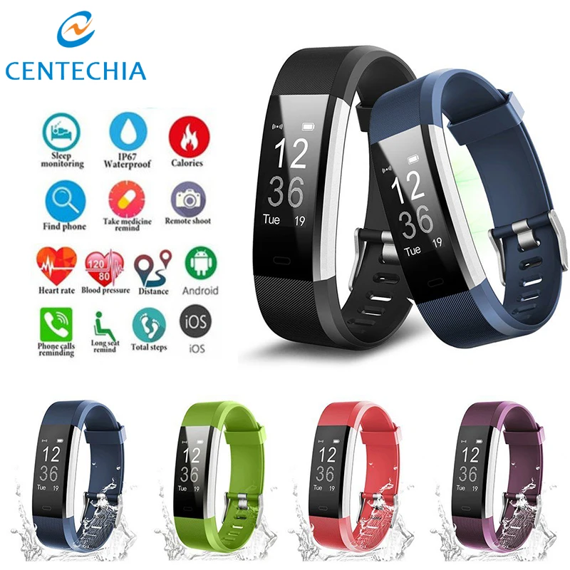 ID115PLUS Смарт Polsbandjes фитнес-браслет Hartslag трекер Smartband Waterdichte FitBits | Электроника