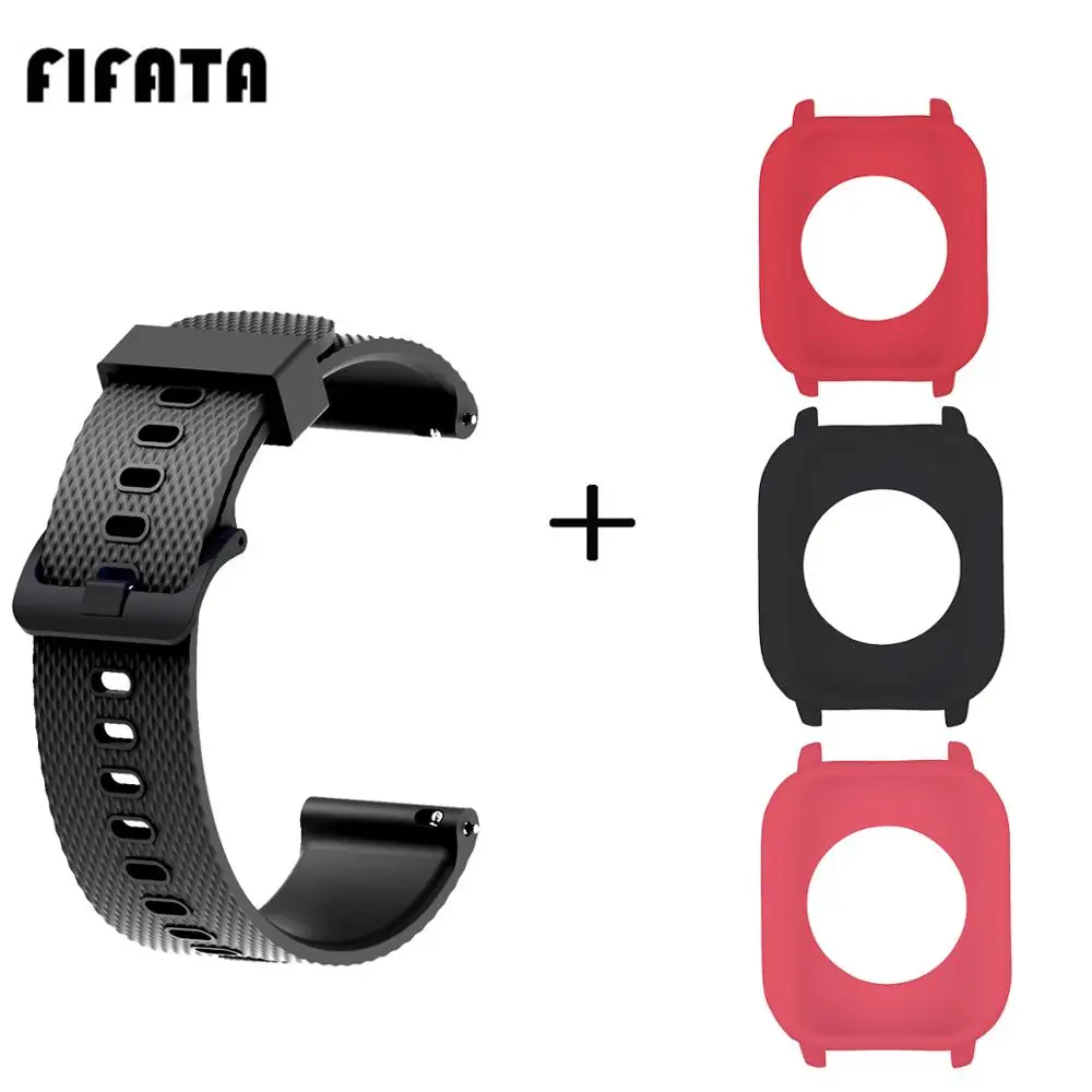 FIFATA для Xiaomi Huami Amazfit GTS 20 мм текстура Sfot силиконовый ремешок для часов Защитный чехол оболочка замена Браслет часть