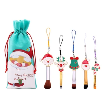

5pcs/set Christmas Makeup Brushes Set Professional Make Up Brush For Powder Eyeshadow Brush Cosmetic Tools For Christmas Gift