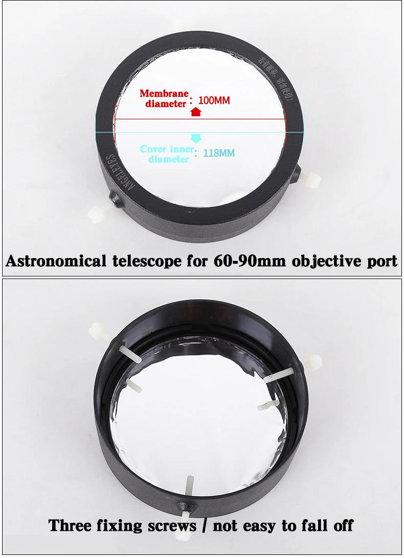 Регулируемый 60 до 90 мм Диаметр телескоп солнечный фильтр Baader крышка фильтра для Celestron Монокуляр 80EQ 90EQ 70AZ 70EQ 90AZ 60AZ