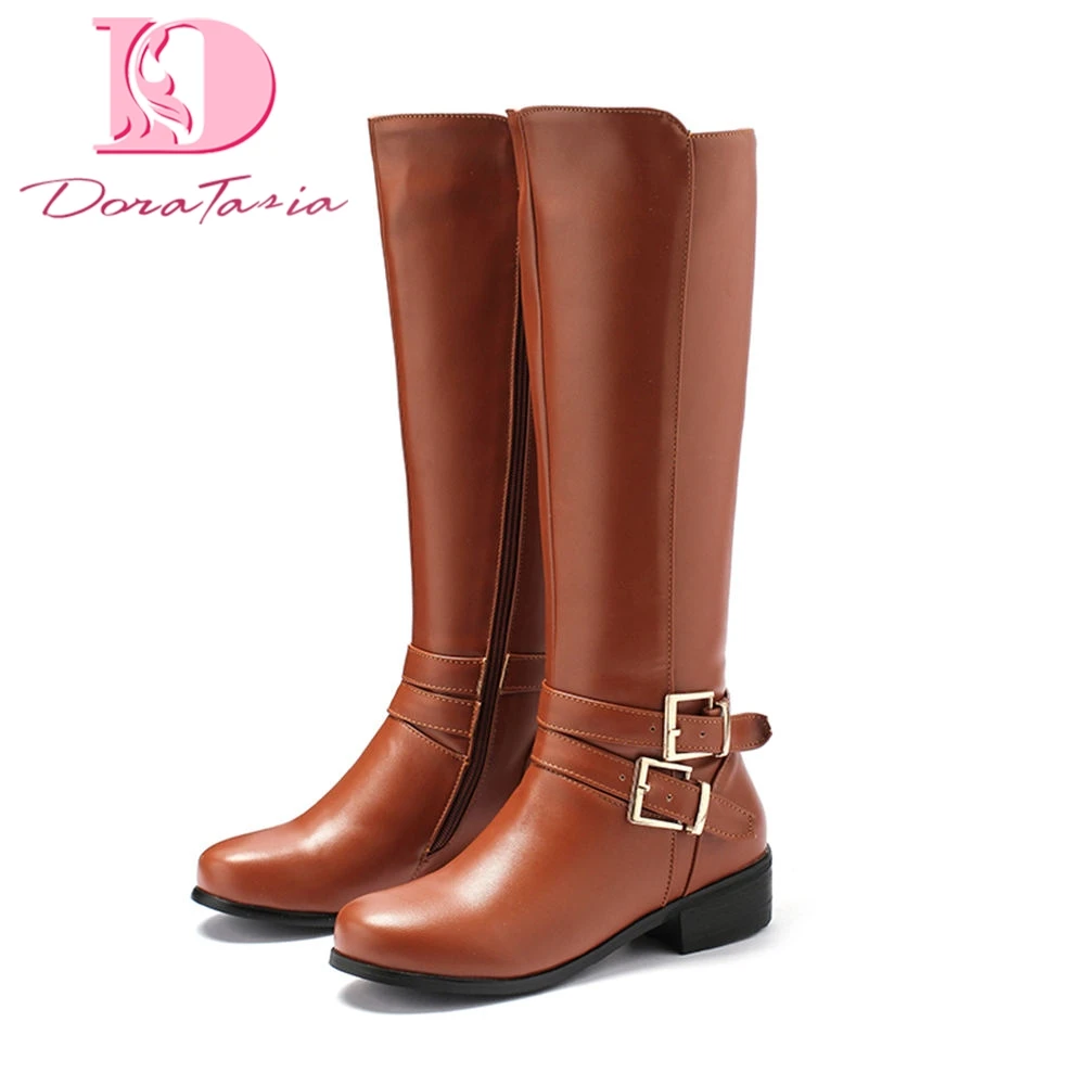 

Doratasia Large Size 46 Fashion Square Heel Equestrian Boots Shoes Women Boots Female High Quality Winter Knee High Boots Woman