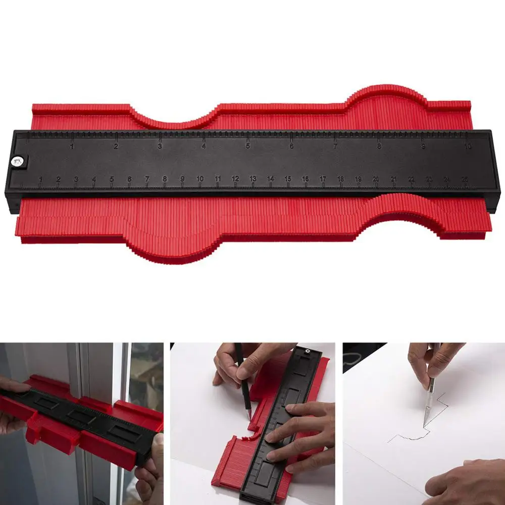 

Plastic Profile Copy Multi-functio Contour Gauge 12/25cm Irregular Profile Gauge Ruler Wood Marking Tiling Laminate Tiles 'Tools