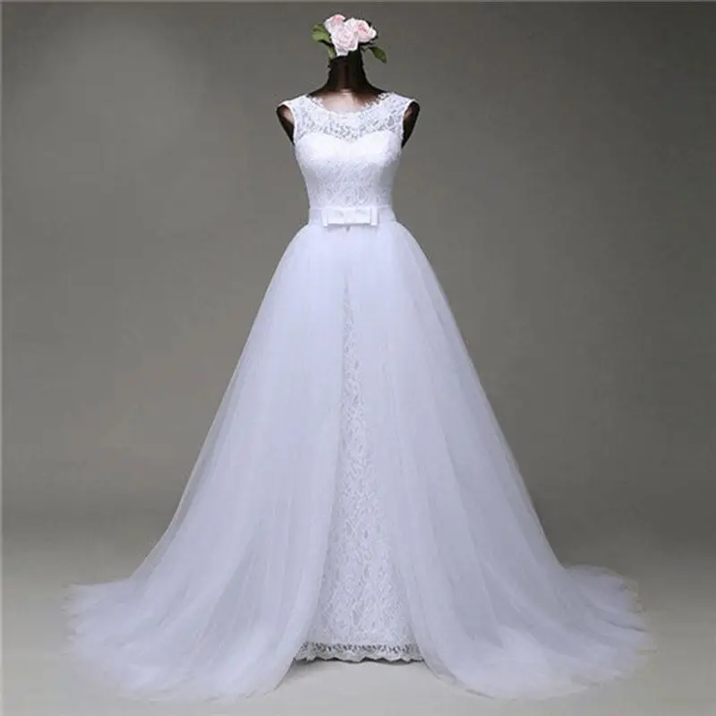 Кружевное Свадебное платье русалки Vestido De Noiva свадебное платье невесты свадебное платье со съемным шлейфом в африканском стиле - Цвет: Слоновая кость