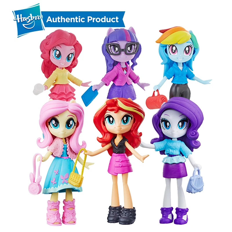 Hasbro My Little Pony мой маленький модная одежда для девочек с принтами "Отряд Эпплджек Сумерки 3-дюймовый мини куклы 4 модная одежда для девочек кукла Squad смешивать стили