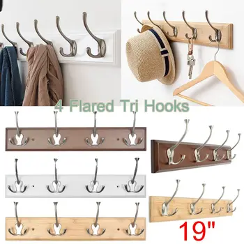 

4 Iron Hooks Hanger Bedroom Furniture Coat Rack Clothes Hanger Hooks Living Room Closet Wooden Hat Racks Coat Hanger Wall Hook