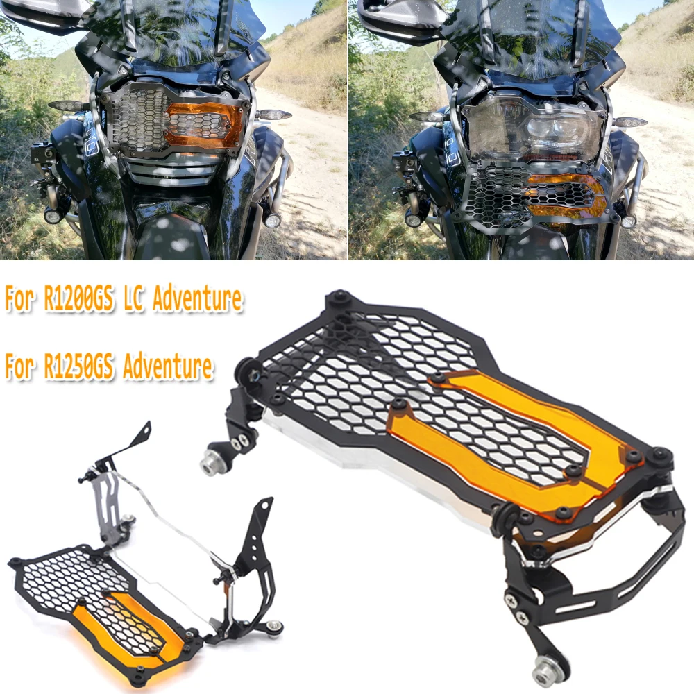 Grille De Protection Phare Moto Pour BMW R1250 GS / Adventure (2019-2024) - Métal Et Acrylique - Plusieurs Couleurs