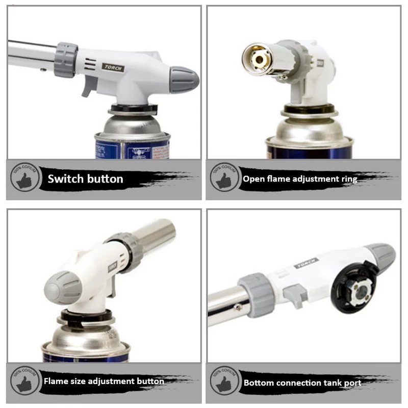 Профессиональное использование кулинарный бутан факел газовая зажигалка с регулируемым пламенем для пикника приготовления барбекю