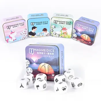 

9pcs/lots!Story Dice Puzzle Cube game Telling a story cubes Acrylic Dice for family fun party board games For kid Gift