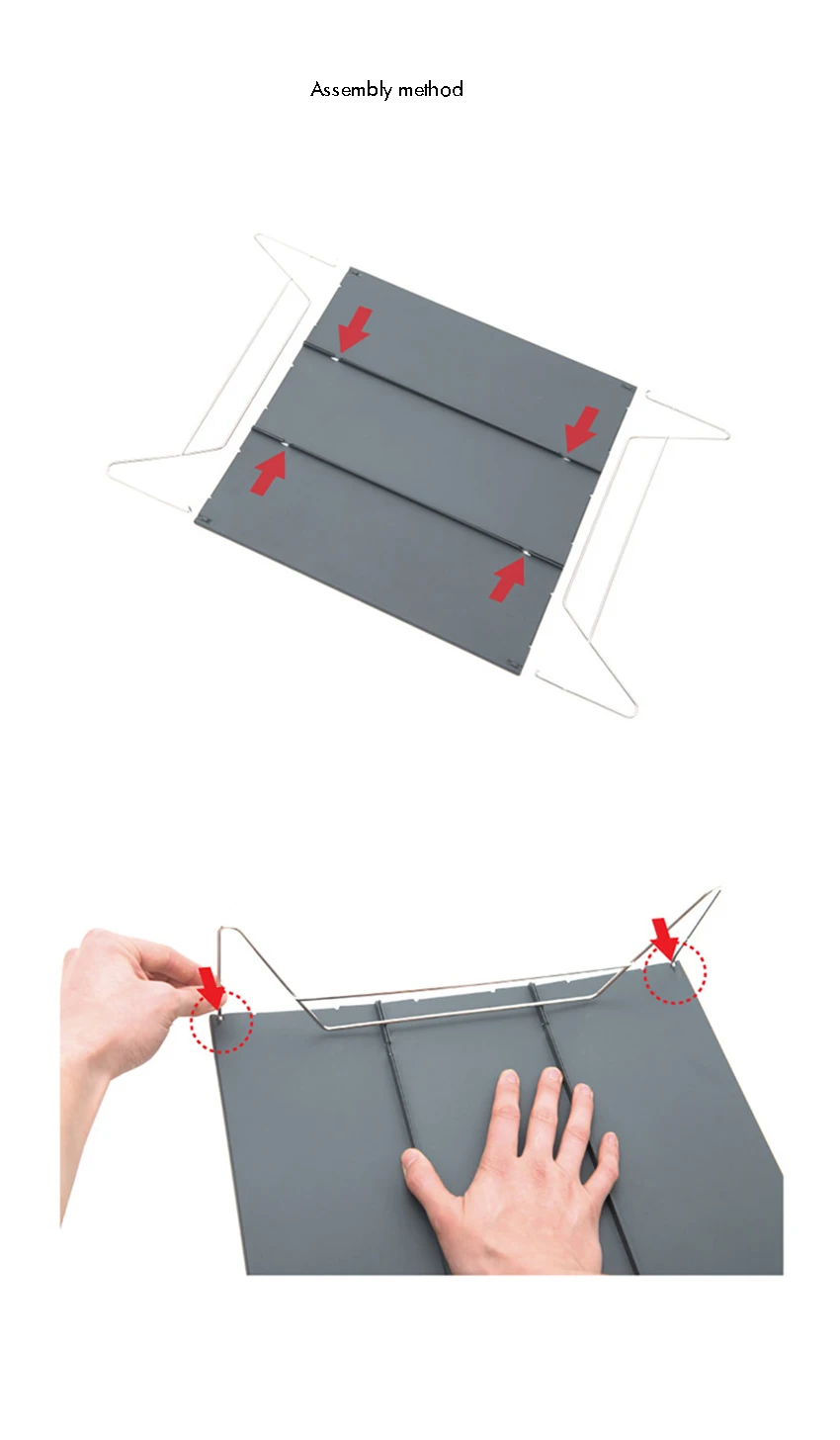 Folding Camping Table, Portable Aluminum Lightweight Rectangle Outdoor Table With Carry Bag, Load 10kg, 37x35x10cm, Gray 캠핑테이블