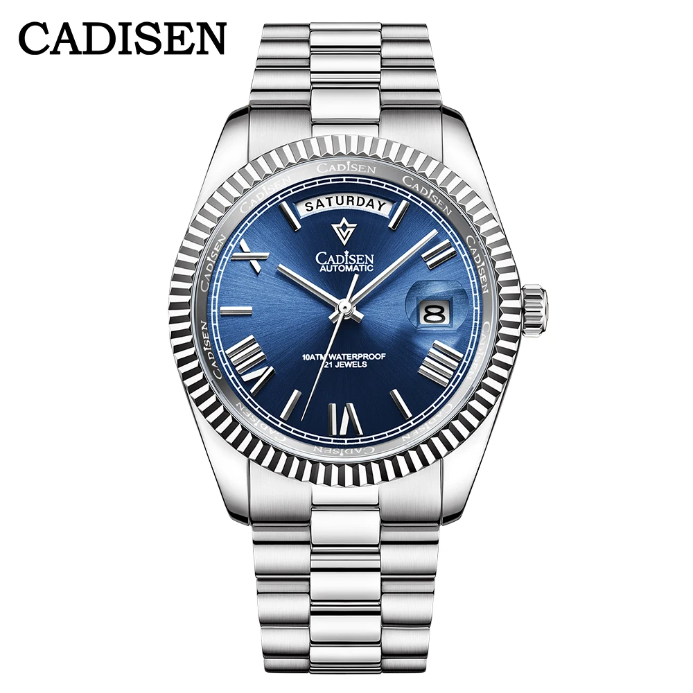 CADISEN 2021 Men Watches Swimming 10Bar Waterproof Screw Crown Japan Miyota Movement Mechanical Watch Newest Version Wristwatch 