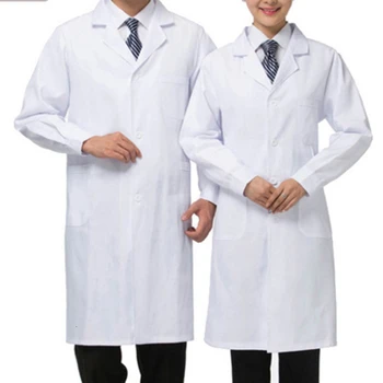 

S-2XL Unisex White Lab Coat Medical Scrubs Clothing Uniforms Doctor Coats Jackets Nursing Men Women Long Medico Hospital