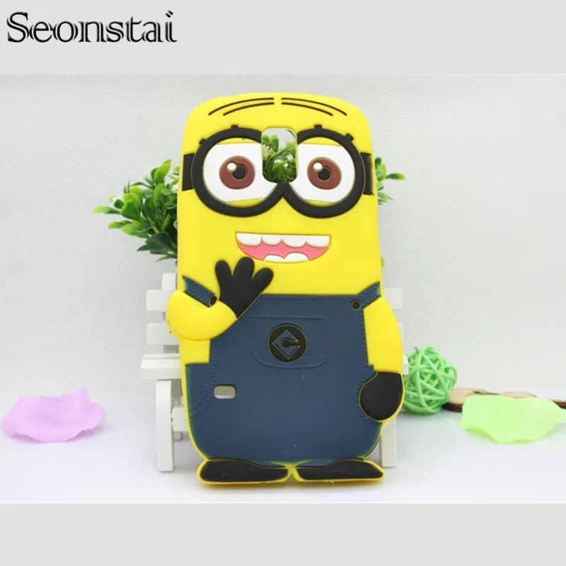 

Cute 3D Cartoon Silicone Case For Samsung Galaxy S5/G900 Despicable Me Minion back Cover Phone Bags fundas capa