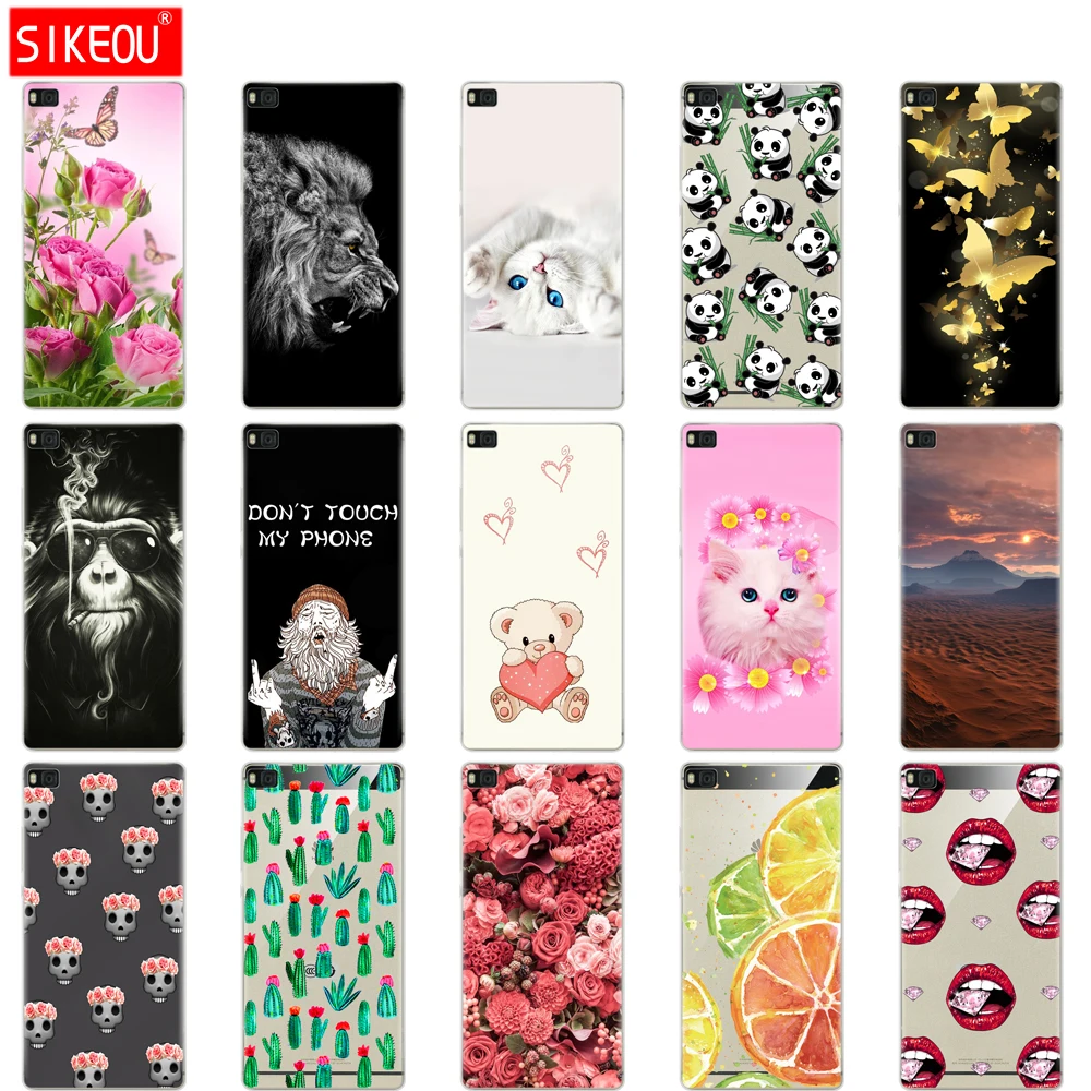 

For Coque Huawei P8 Lite 2016 5.0'' Case Silicone TPU Cover Cat Bag For Huawei Ascend P8 Lite 2015 P8Lite ALE-L21 Phone Cases