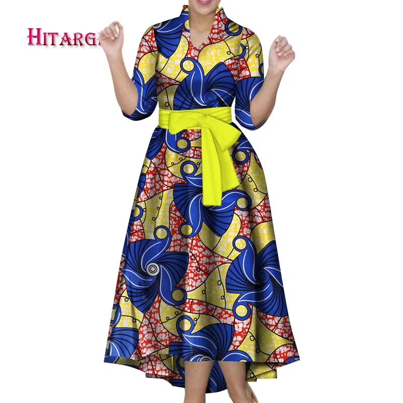 9 Осень Платье женское элегантное базин африканские платья для женщин в африканском стиле Dashiki Африканский принт сплайс платья традиционная одежда WY408 - Цвет: 9