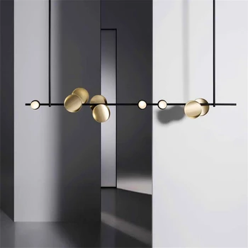 

Nordic Art Pendant Lamps Beauty Salon Lighting Luxury Strip LED Pendant Lights Bedroom Living Room Hanging Lamp Kitchen Fixtures