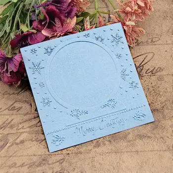 

11x11cm Snow globe Embossing folders Plastic bump Scrapbooking DIY Template Fondant indentation Cake Photo Album Card Make