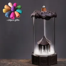 Керамическая курильница для благовоний ГОРЕЛКА со стеклянным покрытием креативный домашний декор дым водопад курильница печь для ароматерапии+ 10 шт. конусов