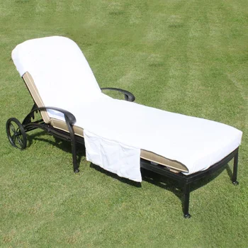 

Hotel Vacation Beach Towel Foldable Solid Outdoor Lounge Chair Cover Pool With Pocket Cotton Blend Super Soft Portable Universal