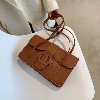 

Autumn Winter Retro Bag New Fashionable All-match Ins Shoulder Bag Internet Red and Western Style Underarm Bag for Women Flap PU