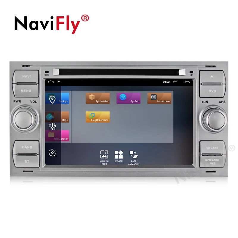 Clearance Navifly Android 9.1 Quad core 32G ROM Car Multimedia player for Ford Focus Kuga Transit Silver with free shipping 4G wifi RDS HD 2