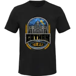 Футболки Oktoberfest для мужчин Gotham City Dark Ale, футболка с круглым вырезом, топы на Хэллоуин, футболка с короткими рукавами, новинка 100%, хлопковая