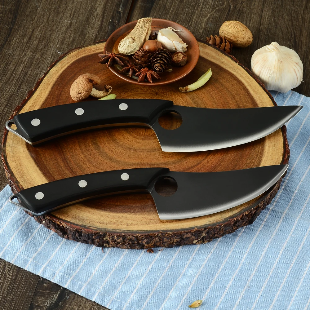 3cr13黑彩木镂空哑光面5 6寸剔骨刀细节 (6)