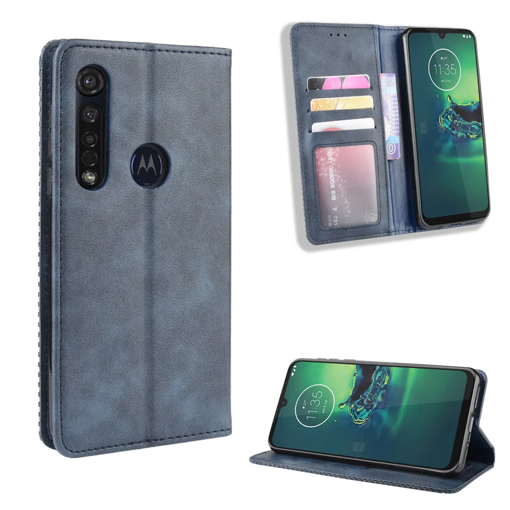 

For Motorola Moto G8 Plus Case Wallet Style Leather Vintage Phone Back Cover For Motorola Moto G8 Plus G8Plus With Photo frame