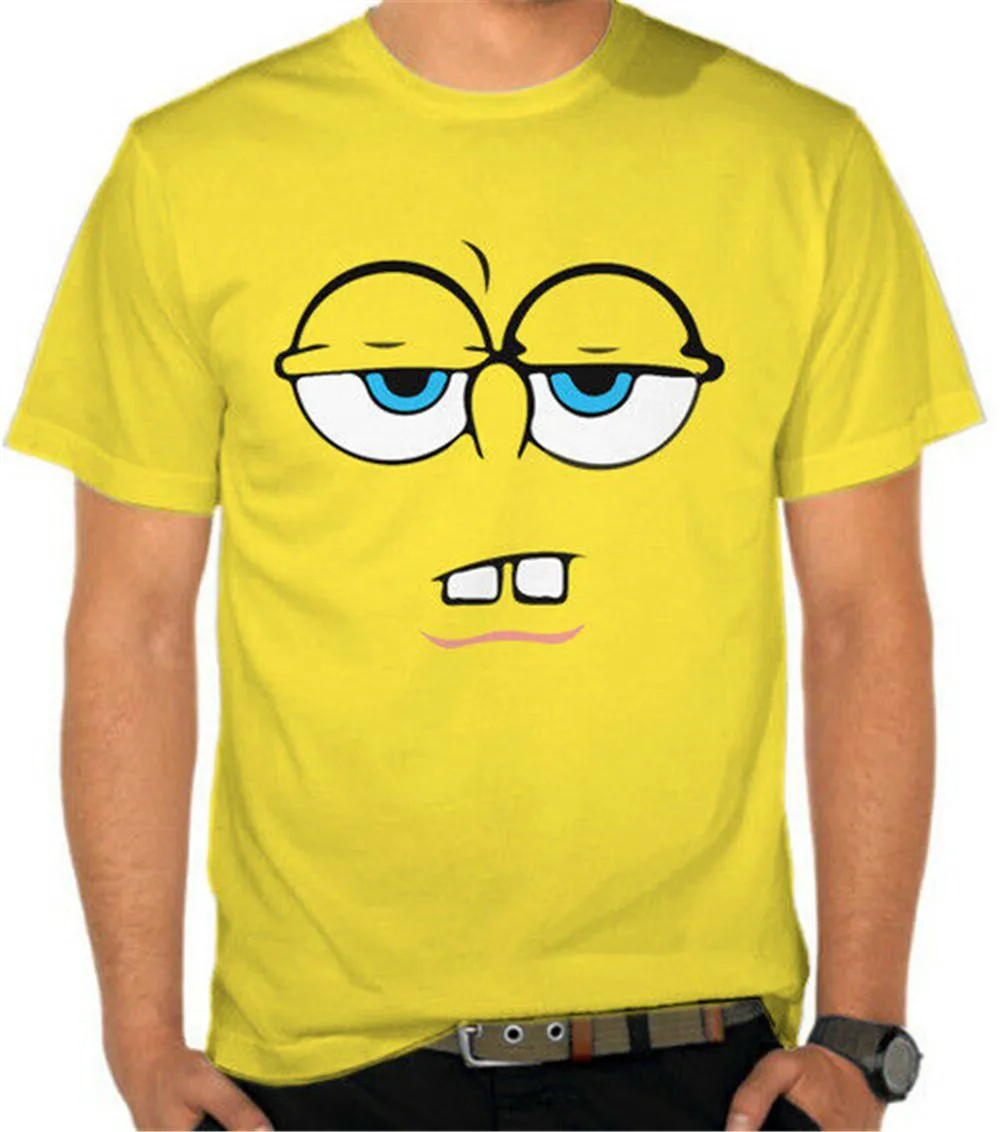 

New Popular Sponge Bob Face Bored T-Shirt Size S To Xxl Gift Funny Tee Shirt