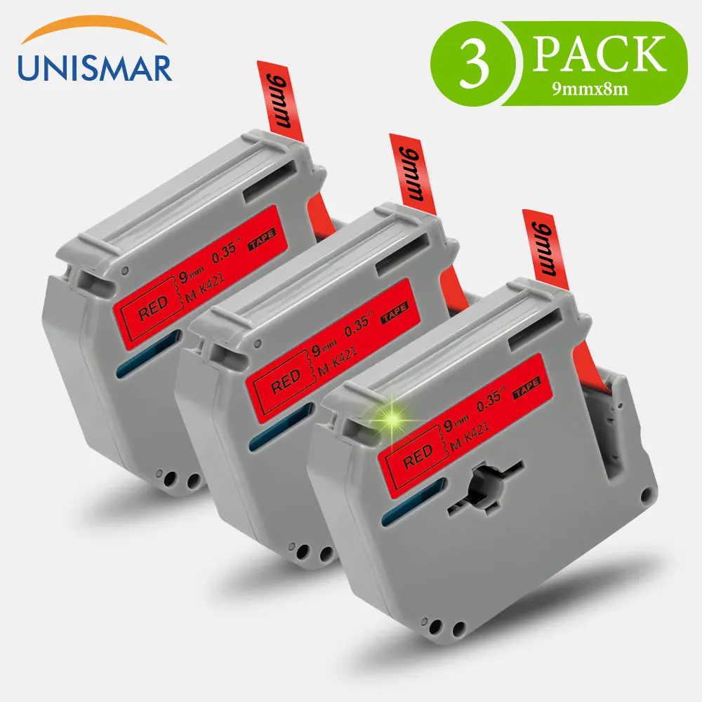Unismar MK421 для Brother MK лейбл лент 421 черный на красном PT 65 70 80 85 90 пишущая машинка|Ленты