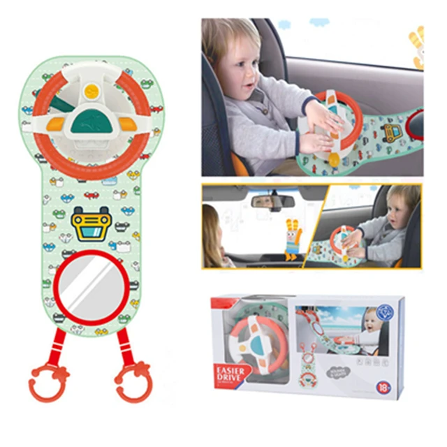 Baby Kids Eletric Simulation Steering Wheel Toy Driving Interactive Musical Educational Car Seat Back For Infant Boys Girls 1