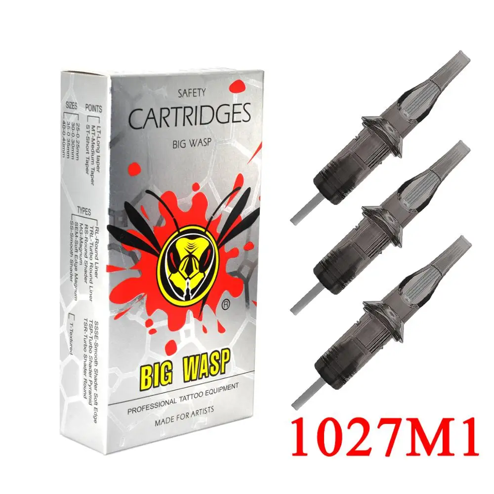 

BIGWASP 1027M1 Gray Disposable Needle Cartridge Magnum Tubes For Cartridge Tattoo 20Pcs Disposable Semi-Permanent Makeup