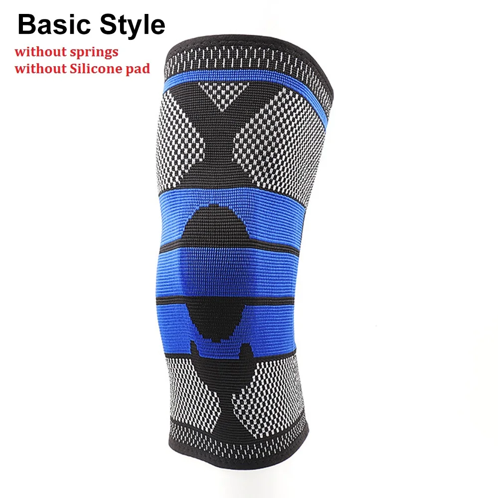 Basic Style 01 Эластичные Наколенники, поддерживающие спортивные наколенники, мужские наколенники под давлением, для фитнеса, баскетбола, волейбола, брекета, протектор, 1 шт - Цвет: Basic Style 01