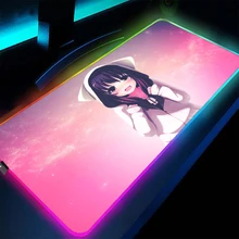 Aliexpress - Computer Desktop Gaming Pad with Backlight LED Anime Girl RGB Large Size Mouse Pad Mini Computer Gaming Mouse Pad Gaming Carpet