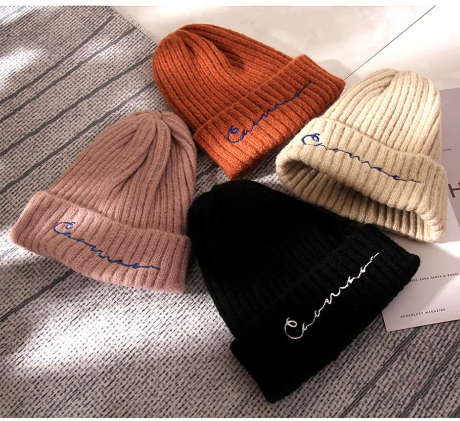 Unisex Winter Ribbed Knitted Cuffed Short Melon Cap Solid Color Skullcap Baggy Retro Ski Fisherman Docker Beanie Hat Slouchy
