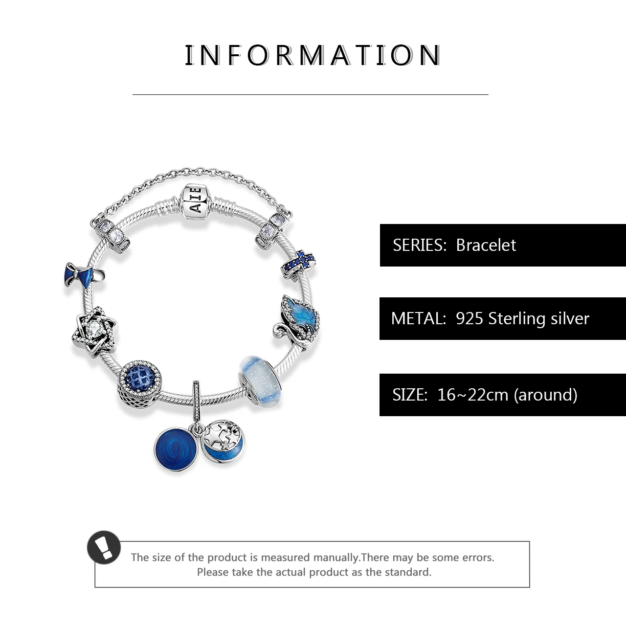 Новые 925 пробы серебряные очаровательные муранские стеклянные голубые эмалированные секретные подвески в виде звезд браслеты Очаровательные женские браслеты ювелирные изделия
