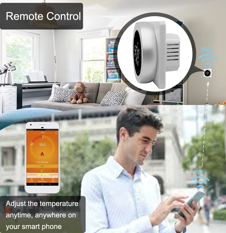 Beok Wifi умный термостат Приложение Поддержка температурного контроллера для газового котла работает с Alexa Google Home