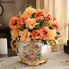 European Ceramic Crafts Decoration Living Room Desktop Flower Arrangement Vase Dining Table Entrance Vase Home Decorations 1