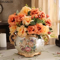 European Ceramic Crafts Decoration Living Room Desktop Flower Arrangement Vase Dining Table Entrance Vase Home Decorations 1