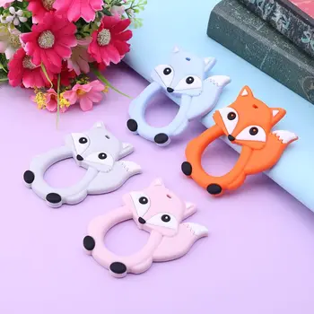 

Baby Silicone Gutta-percha Animal Fox Shape Multi-color Molars Cartoon Hand-toothed Teether Soothing Infant Kids Toys