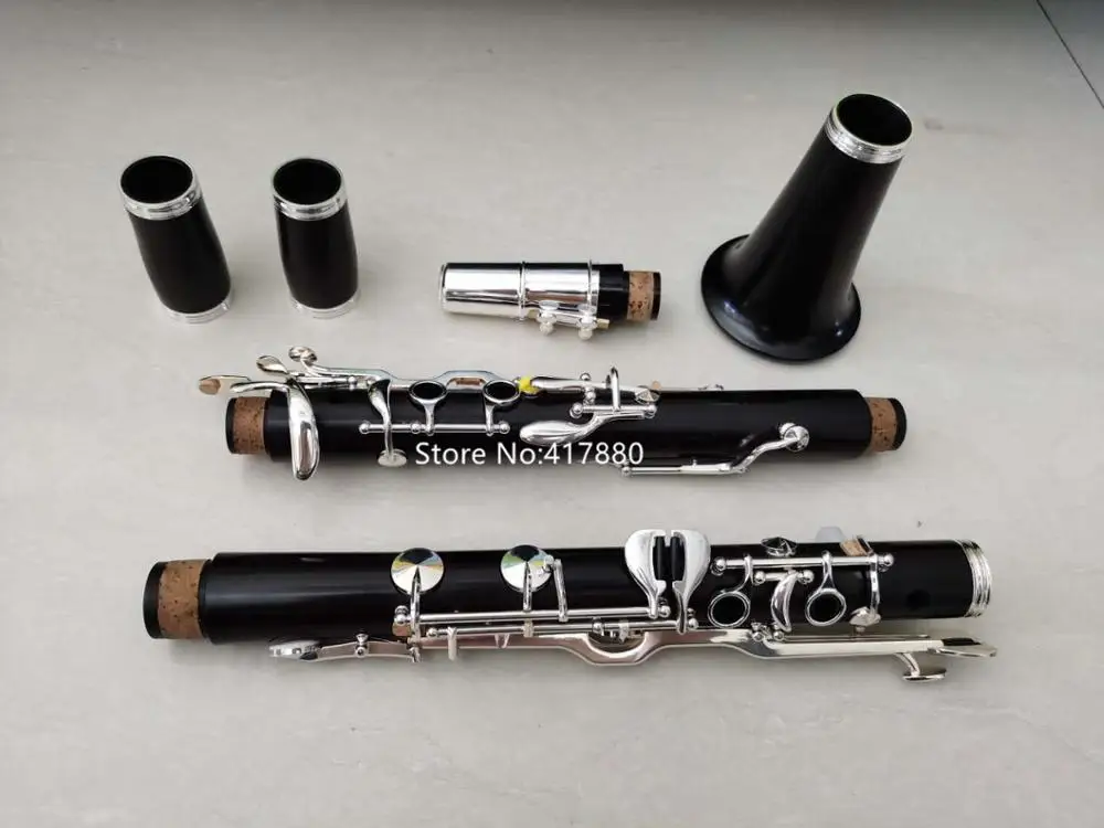 High Quality Clarinet 18 Keys G Tune Ebony Wood Black Silver key Musical instrument With Case