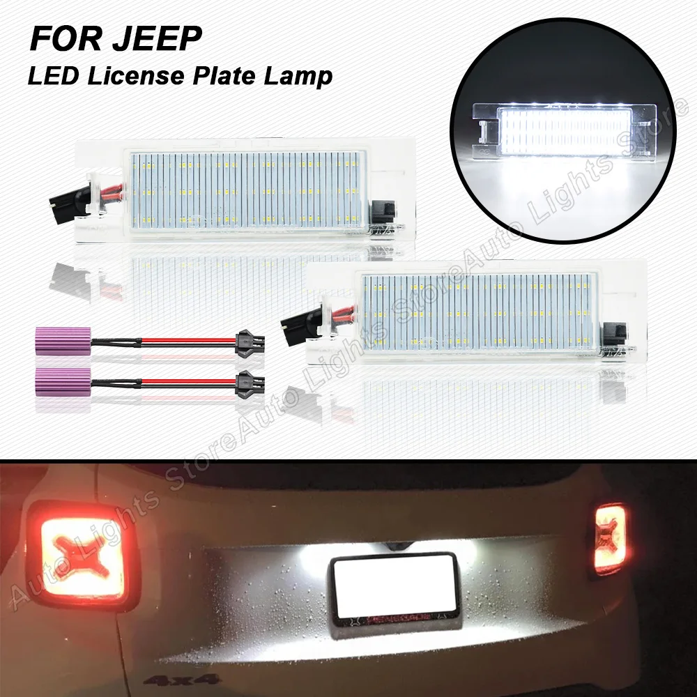 

2Pcs For JEEP Renegade 2015 2016 2017 2018 2019 2020 2021 LED Number License Plate Light Lamp Canbus OEM:68247166AA