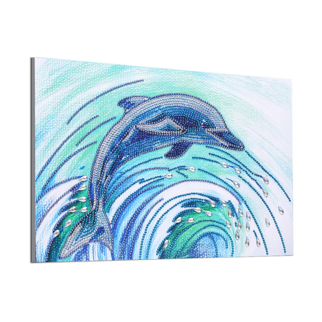 

5D DIY Diamond Painting Special Shape Crystal Rhinestone Dolphin Diamond Art Kits for Adults Kids Embroidery Arts Home Decor
