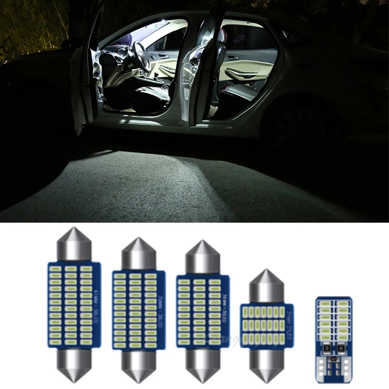 9pcs LED Interior Lights Kit Canbus Dome Map Light Trunk Lamp For