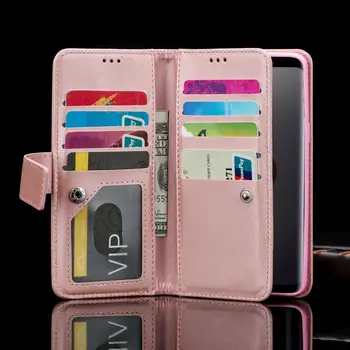 

LLZ.COQUE Wallet Case for Samsung Galaxy A10 A20 A30 A40 A50 A6 A7 A70 A8 J3 J4 J5 J6 M10 Magnetic Leather Cover Flip Zipper