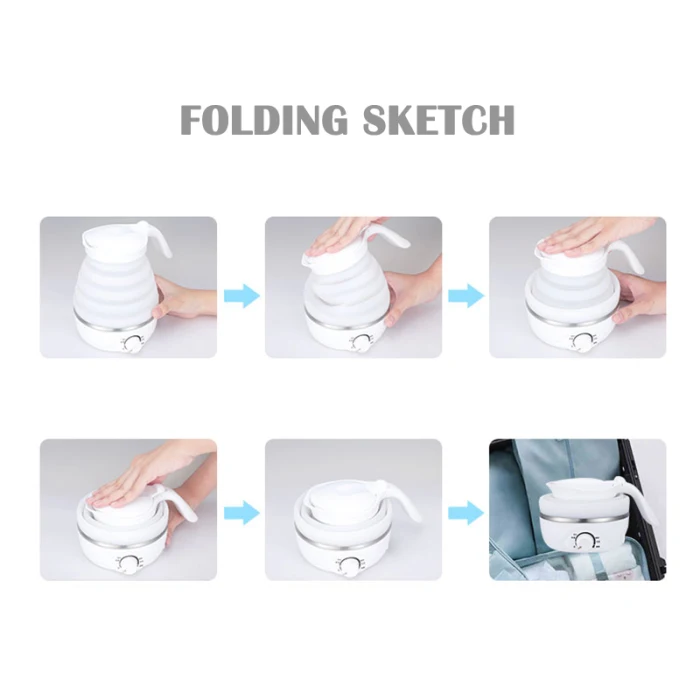 Foldable Electric Kettle 850W Collapsible Design Portable Lightweight for Travel VJ-Drop