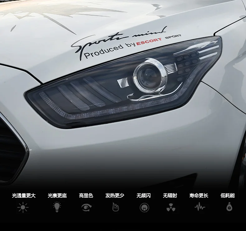 Специально используемая в для Ford эскорт фара в сборке модифицированный светодиодный светильник на каждый день светодиодный фонарь для рулевого управления с двойными линзами Ксенон лампа