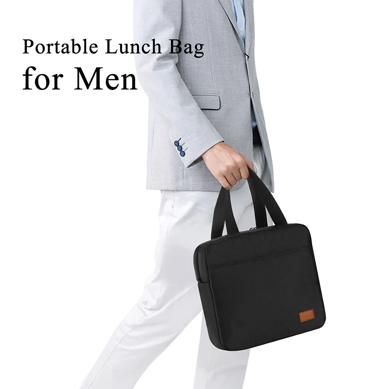 Aosbos Fashion Portable Insulated Canvas Lunch Bag Thermal Food Picnic Lunch Bags for Women Men Solid Cooler Box Bag New
