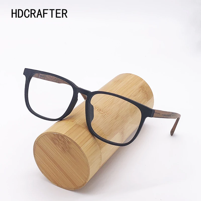 HDCRAFTER оптические очки с деревянными дужками рама мужчины Для женщин Сверхлегкий квадратный предписанные оправы очков с прозрачные Линзы для очков